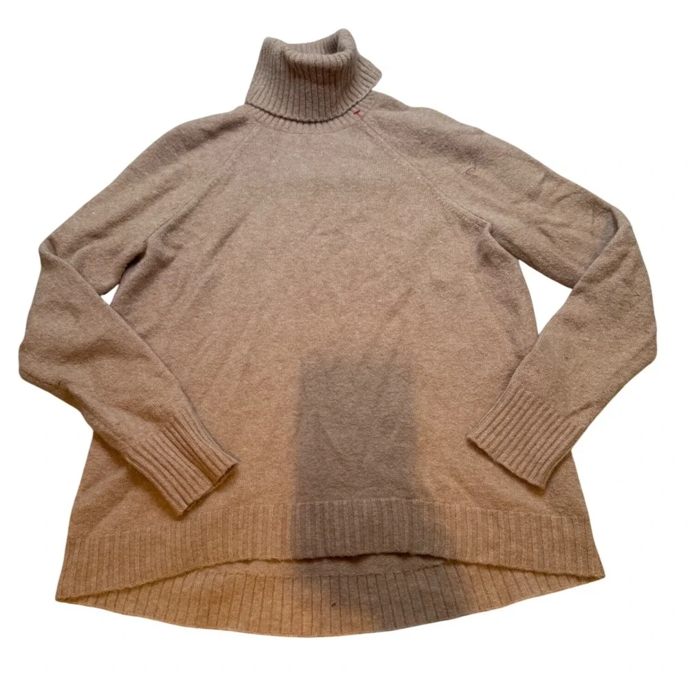 J. Crew XS Camel Alpaca Wool Blend Turtleneck Sweater‎ Oversized Soft Cozy